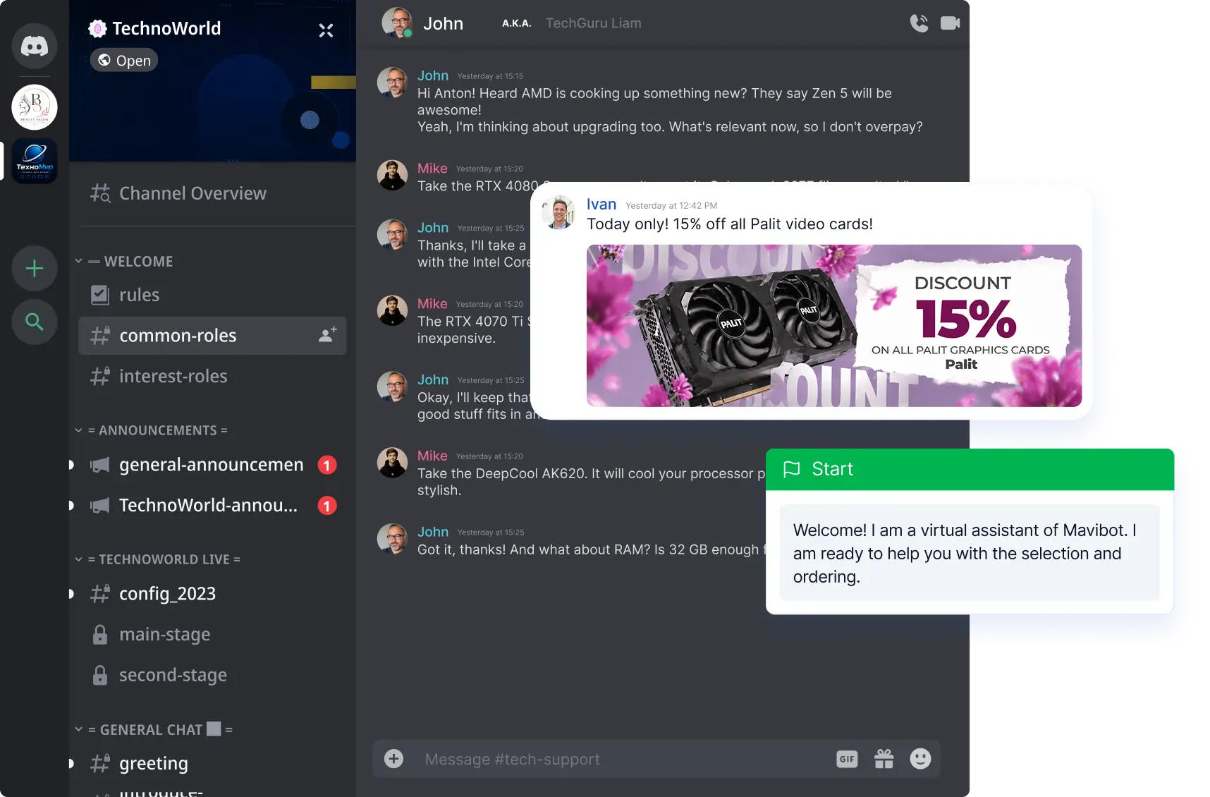 Discord bot interface