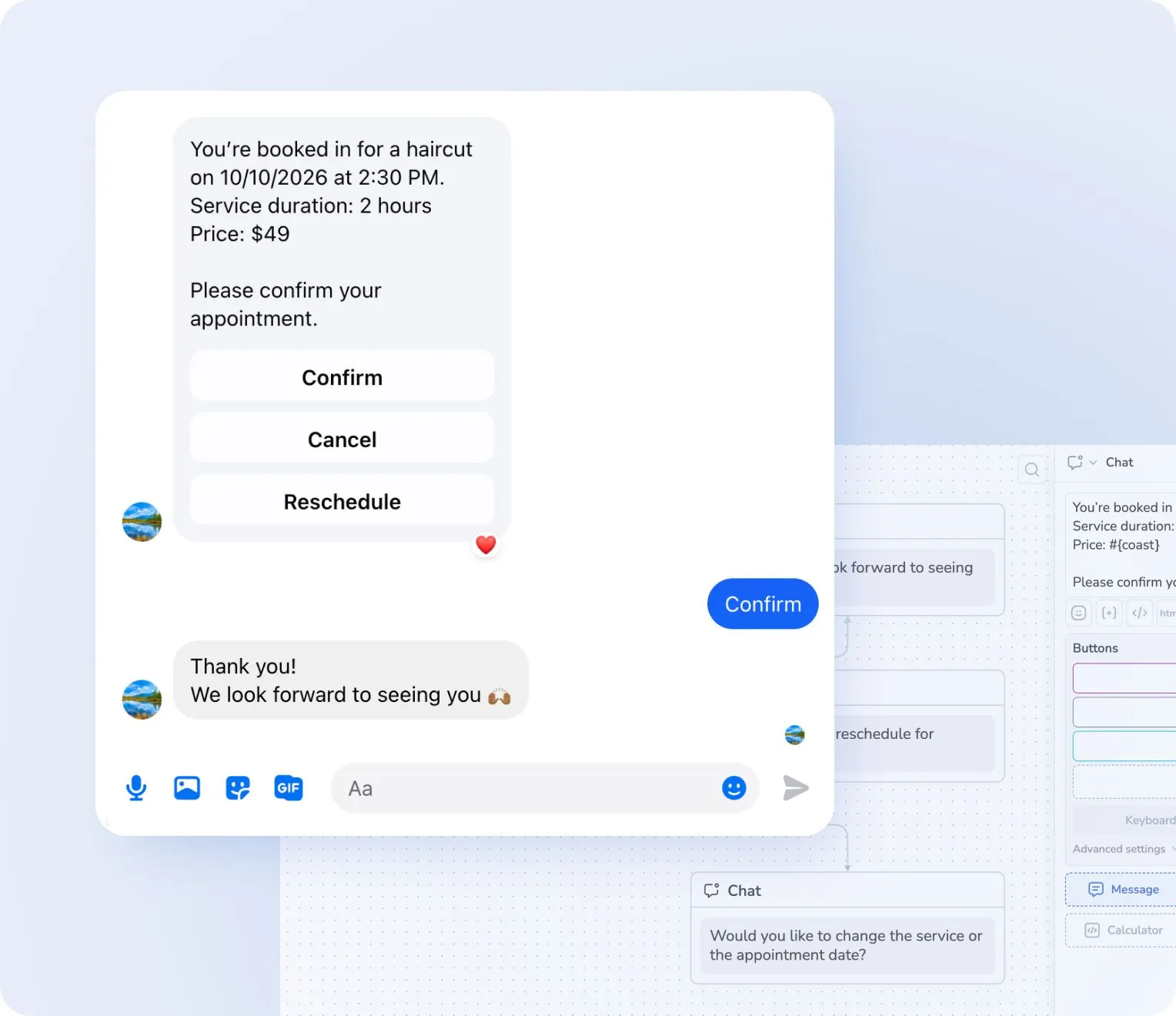 Automatic replies on Messenger
