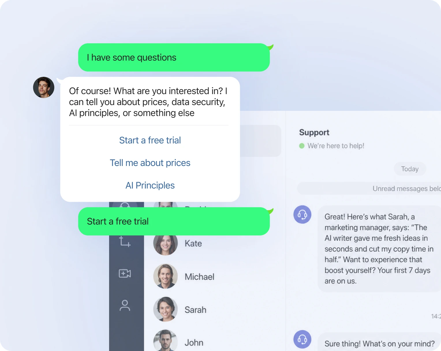Customer support without waiting