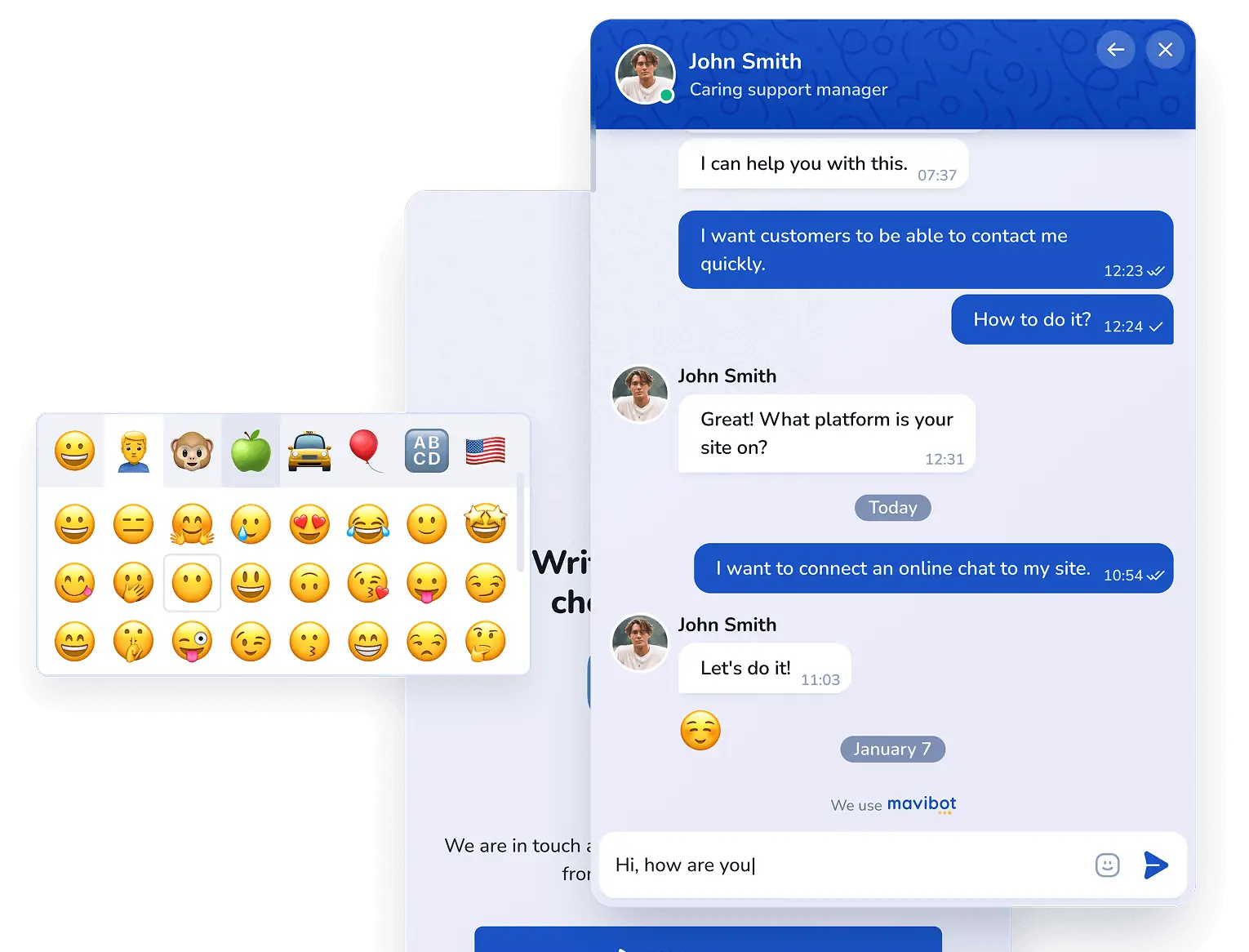 Live chat interface